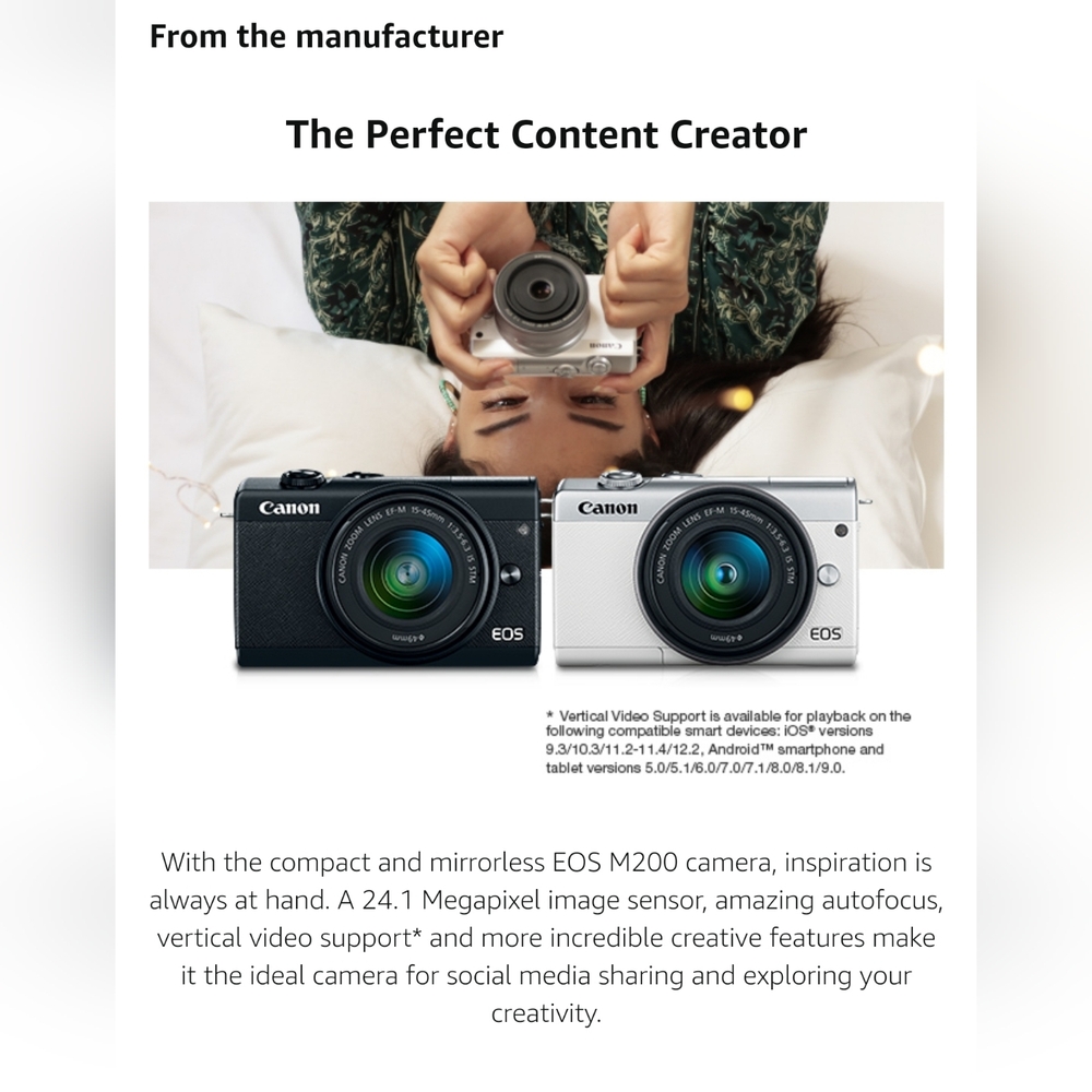 Canon EOS M200 Camera w Dual Charger and extra 2 batteries - Picture 6 of 14